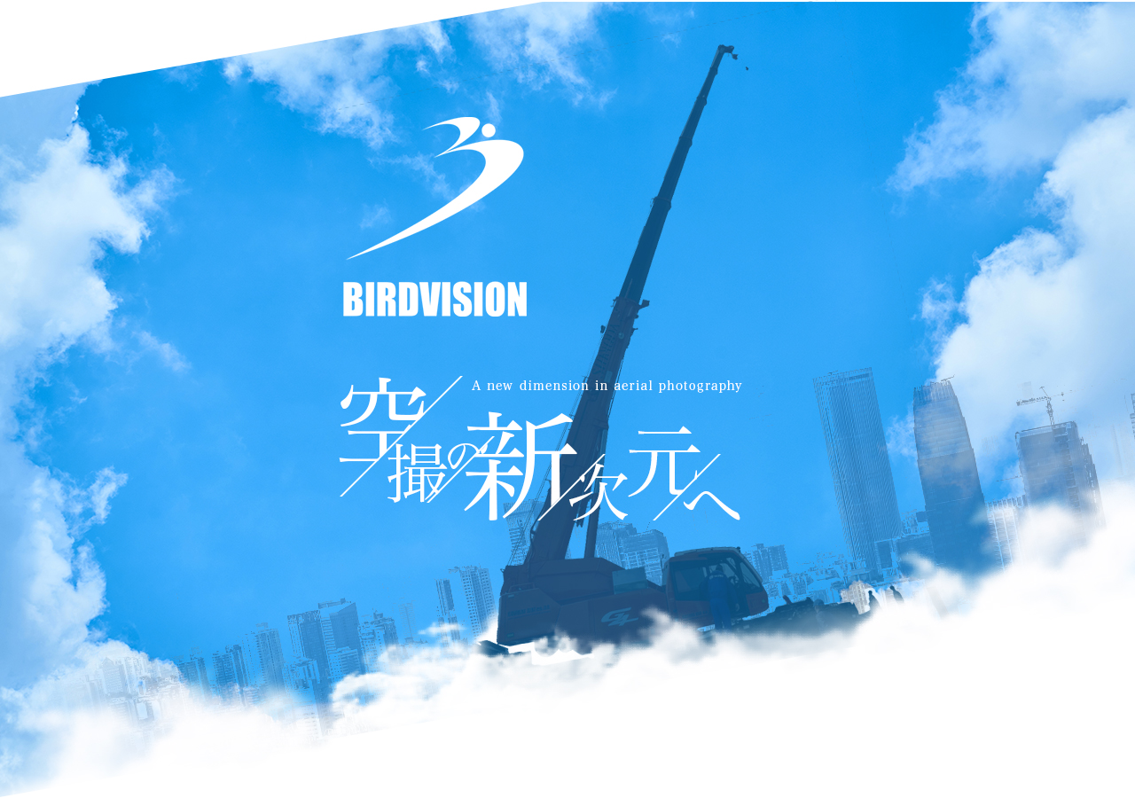 BIRDVISIONクレーン空撮 — 最大100m級の高さから安定した高画質映像を撮影